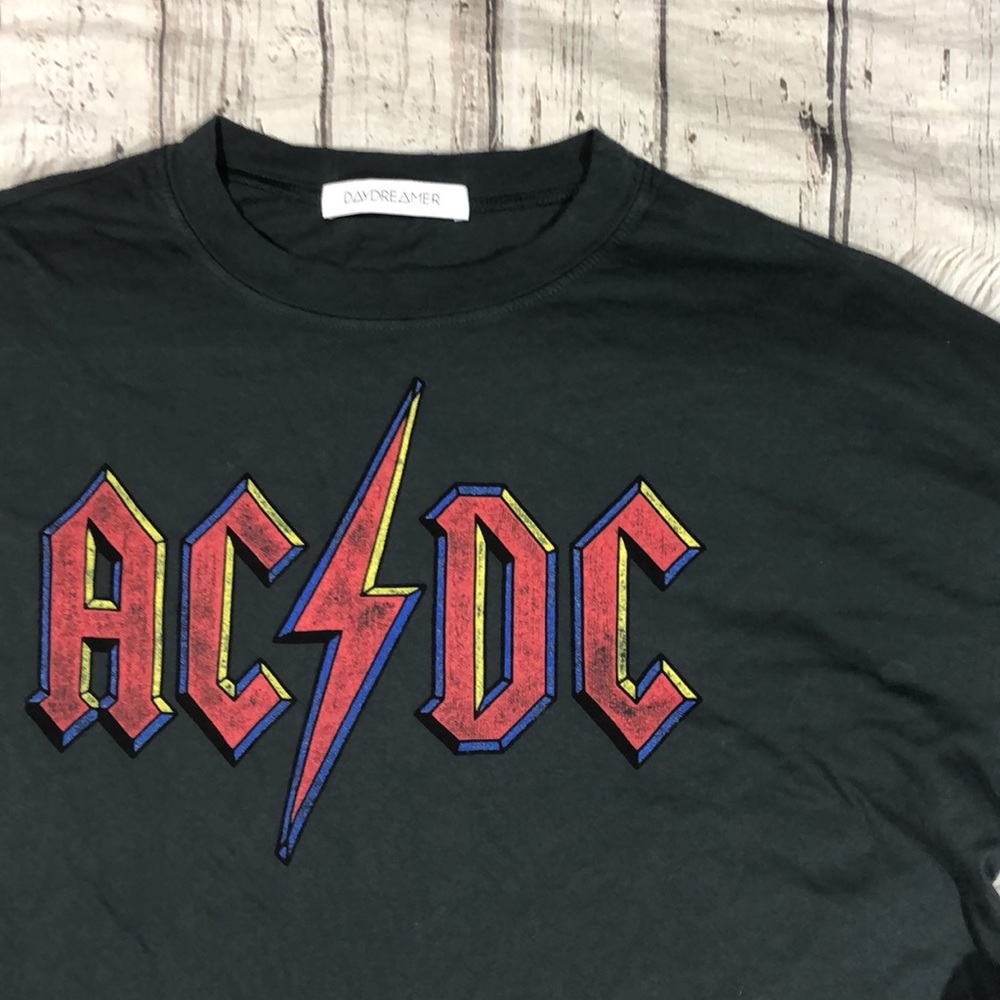 Daydreamer AC/DC Graphic Crop Band Long Sleeve Top - Picture 9 of 12